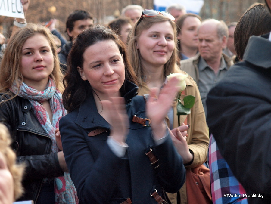 Митинг в поддержку Алексея Навального и обвиняемых по «Болотному делу». Новопушкинский сквер. Москва. ©Vadim Preslitsky