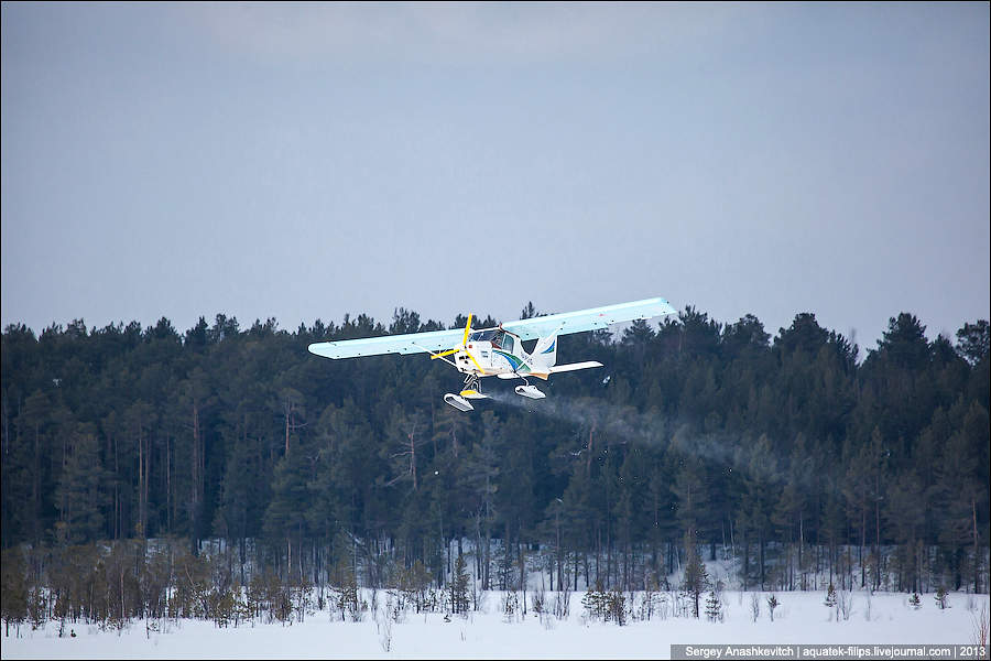 Полет на А-27 над Юганской тайгой