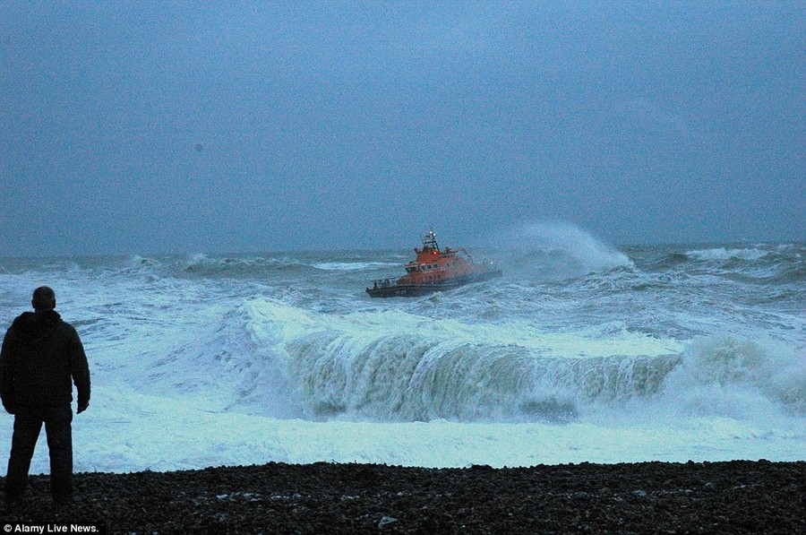 Waves: A search is under way for a 14-year-old boy who was swept out to sea while swimming near the shore in Newhaven, East Sussex