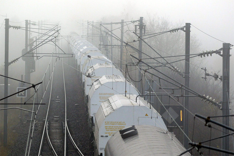 Поезд с радиоактивными отходами. © Vincent Kessler/Reuters