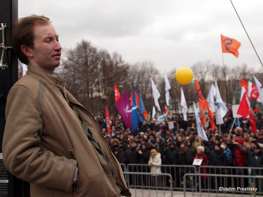 Митинг в поддержку политзаключенных в Новопушкинском сквере 6 апреля. Москва. ©Vadim Preslitsky