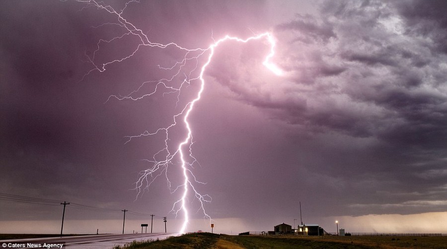 Another awesome lightning bolt strikes the ground in one of Mr Korosec's stunning pictures