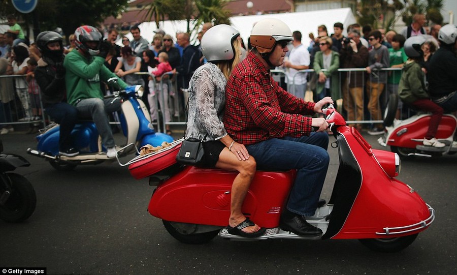 The festival plays host to a wide variety of scooters with classic Vespas and Lambarettas riding next to more modern models