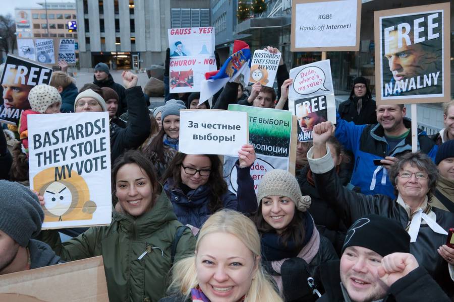 Акция протеста За честные выборы в Стокгольме