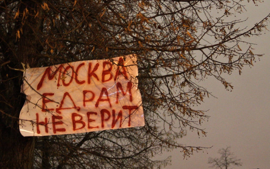 Плакаты митингующих на Болотной площади в Москве 10 декабря 2011 года. © Maksim Grevtsov