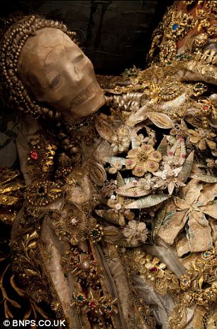 Adorned: St Luciana arrived at the convent in Heiligkreuztal, Germany and was prepared for display by the nuns in Ennetach