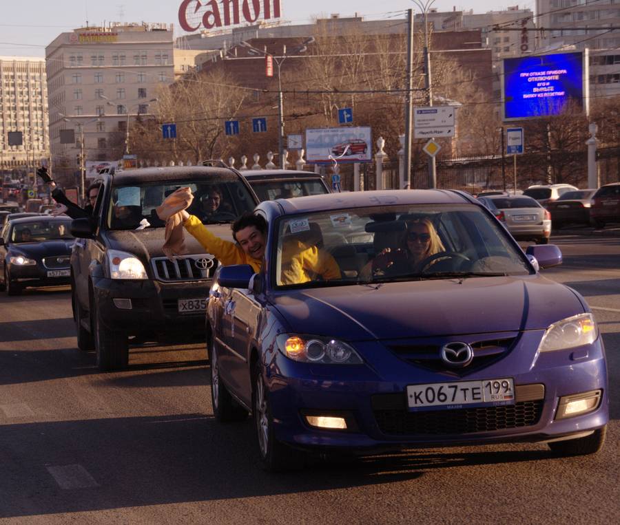 Автопробег в поддержку шествия 4 февраля. © thavesphotographer.blogspot.com