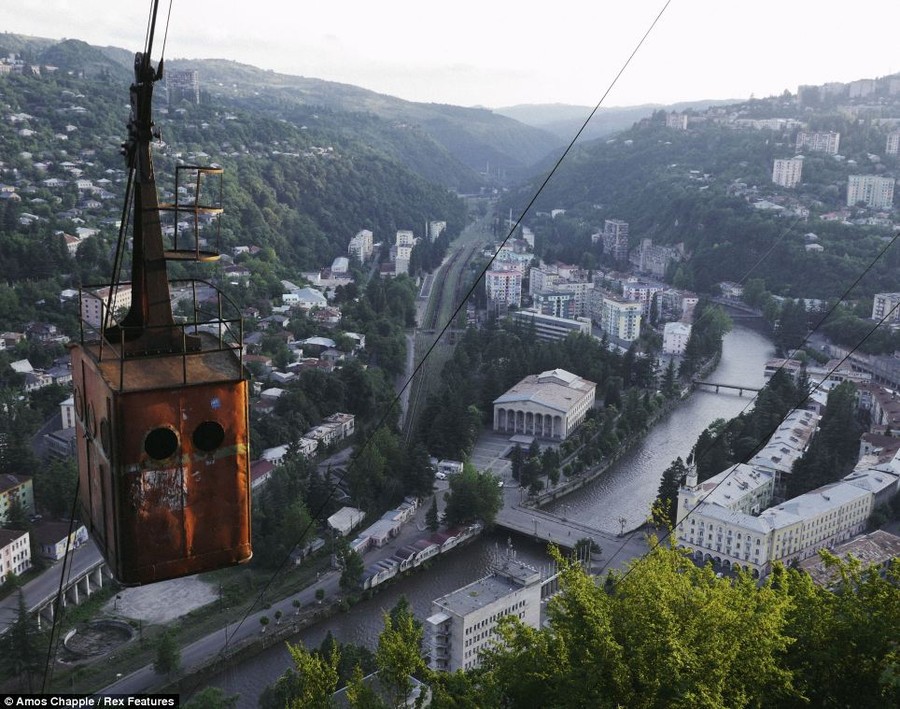 Don't look down: The public transport system in Chiatura, Georgia, is an engineering spectacle of the Soviet era