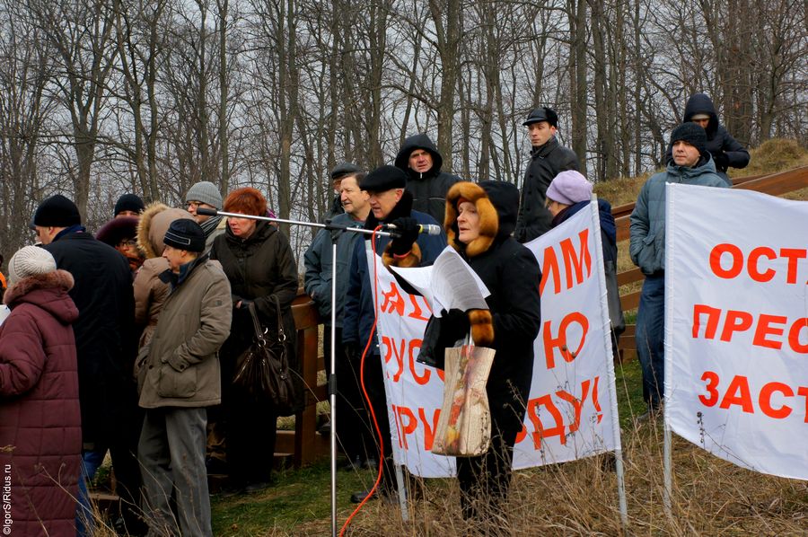 Митинг против застройки природного парка Долина реки Сходня.