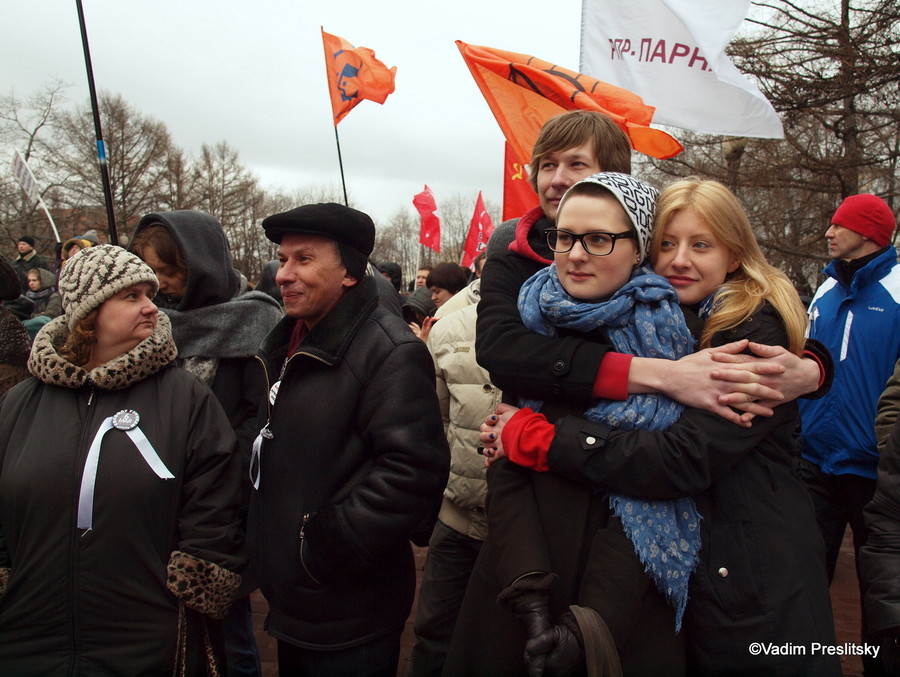 Митинг в поддержку политзаключенных в Новопушкинском сквере 6 апреля. Москва. ©Vadim Preslitsky