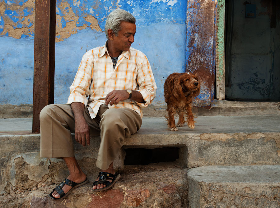 Man with his dog, Jodhpur, India