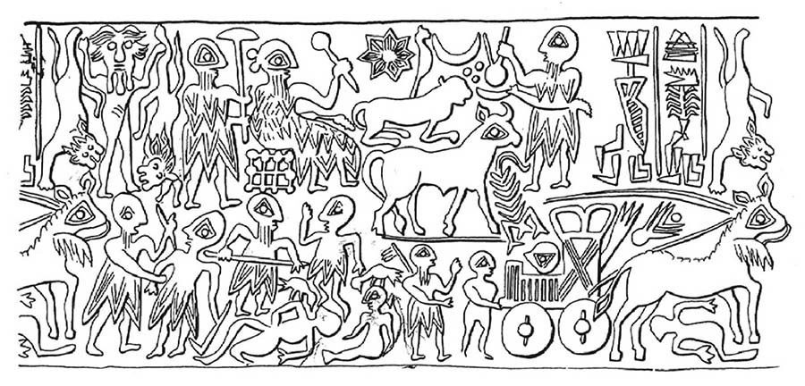 Прорисовка печати лугаля нома Мари по имени Ишки-Мари, около 2500 лет до н.э. 