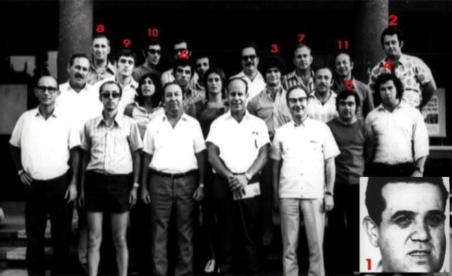 Члены олимпийской сборной Израиля 1972 года, сфотографированные перед отбытием в Мюнхен. 
