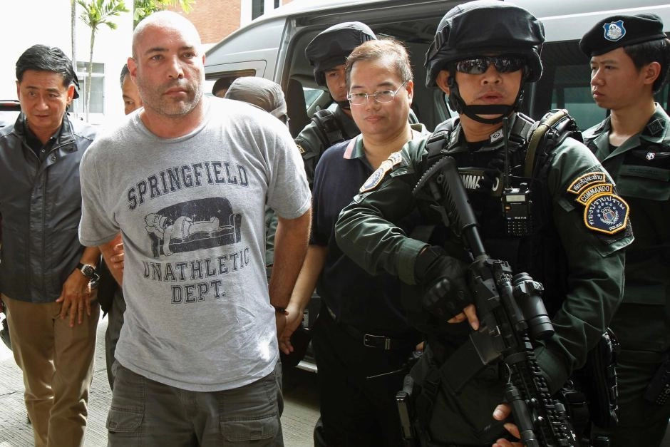 Арест в международном аэропорту Бангкока Джозефа Мануэля Хантера по прозвищу Рембо, ветерана вооруженных сил США, обвиненного в наемничестве и убийствах гражданских лиц