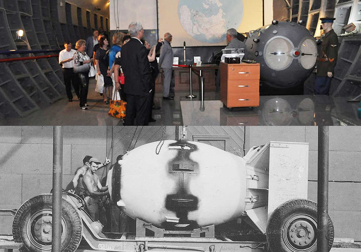 Модель первой советской атомой бомбы в «Бункере-42» и "Толстяк" США.
