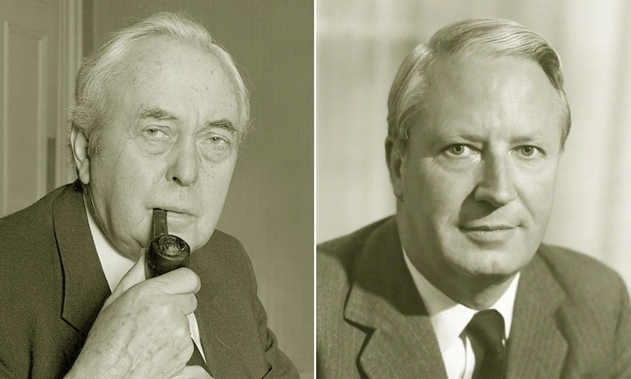 ремьер-министры Великобритании Гарольд Уилсон (1964–1970) и Эдвард Хит (1970–1974)