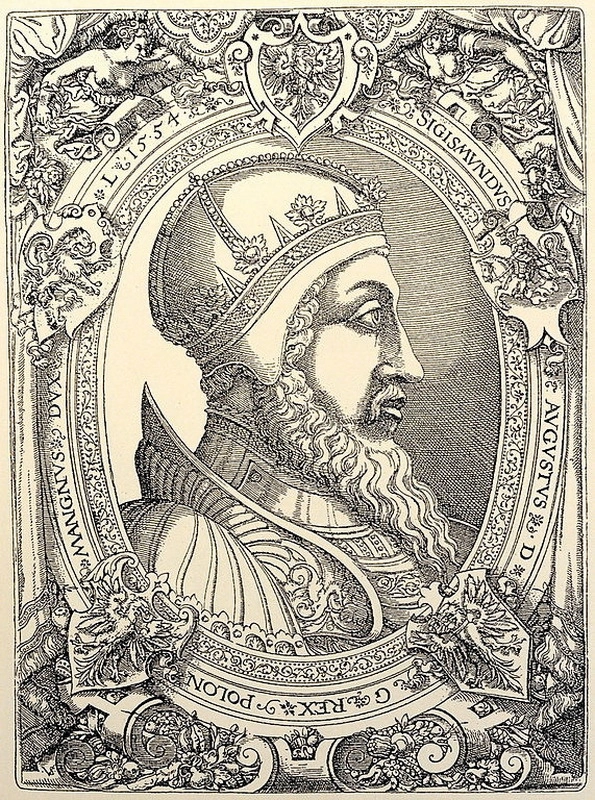 Король польский и великий князь литовский Сигизмунд II Август. Гравюра 1554 года.