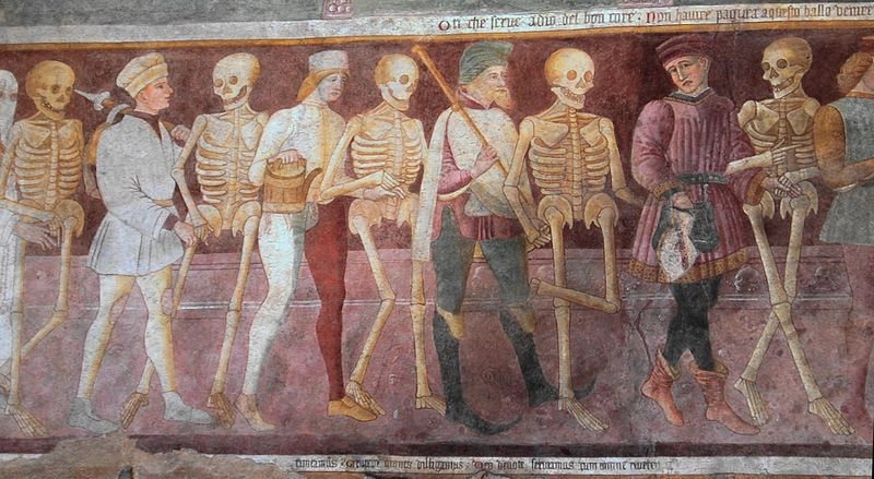 Танец смерти, фреска на внешней стене церкви Disciplini, Италия.