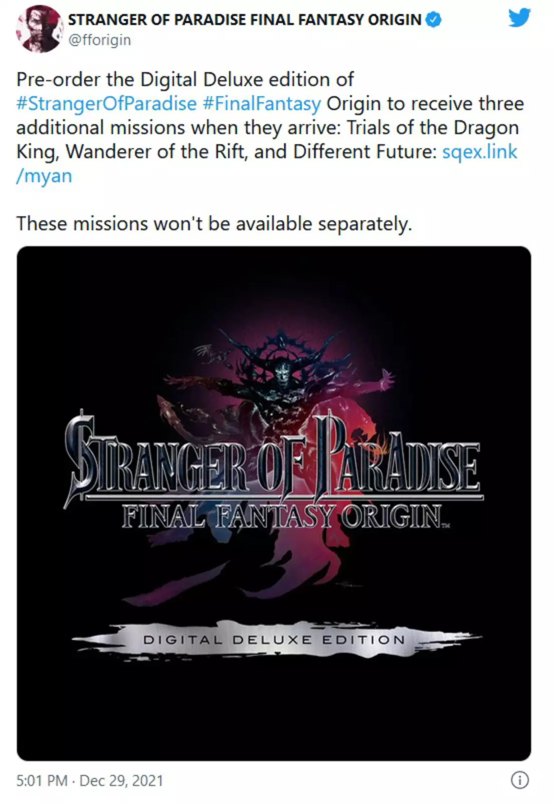 Оригинальный твит компании о дополнениях в делюкс-издании. Оригинальный твит компании о дополнениях в делюкс-издании.