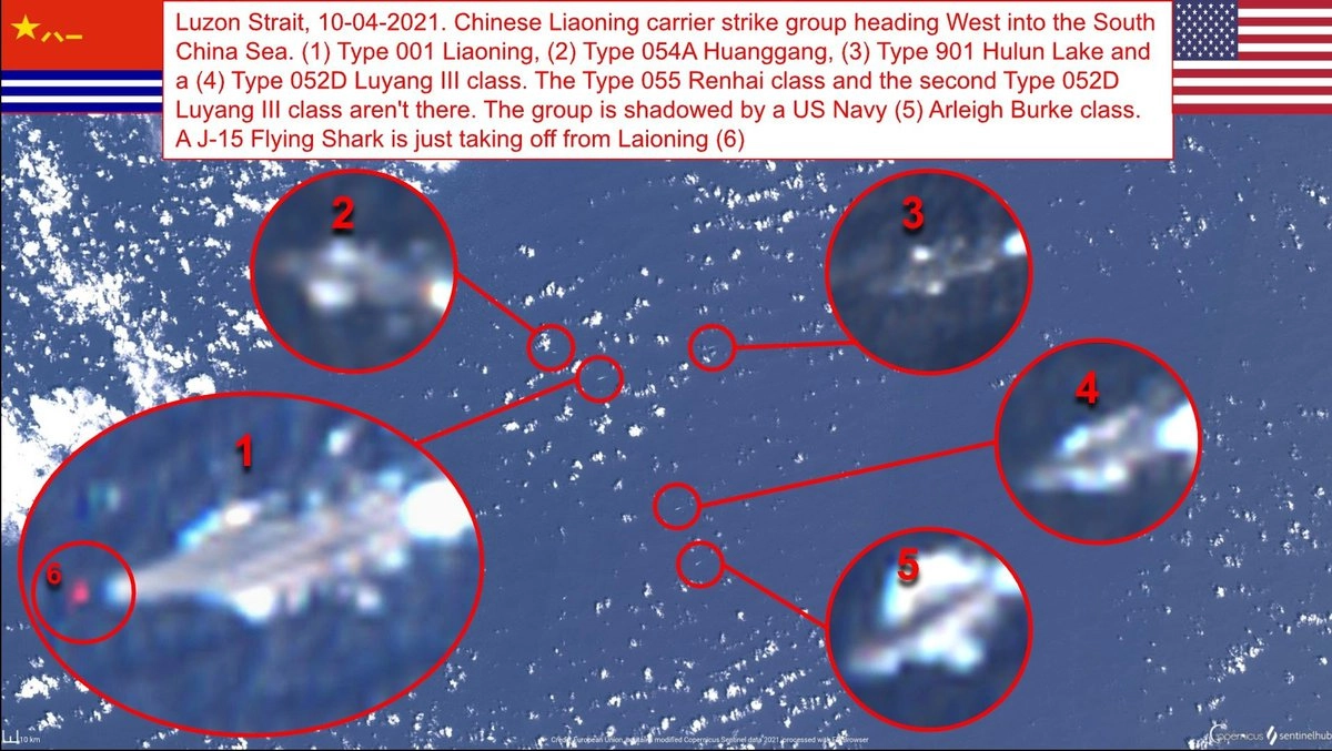 "Ляонин" и дркгие китайские авианосцы подошли близко к американскому военному кораблю