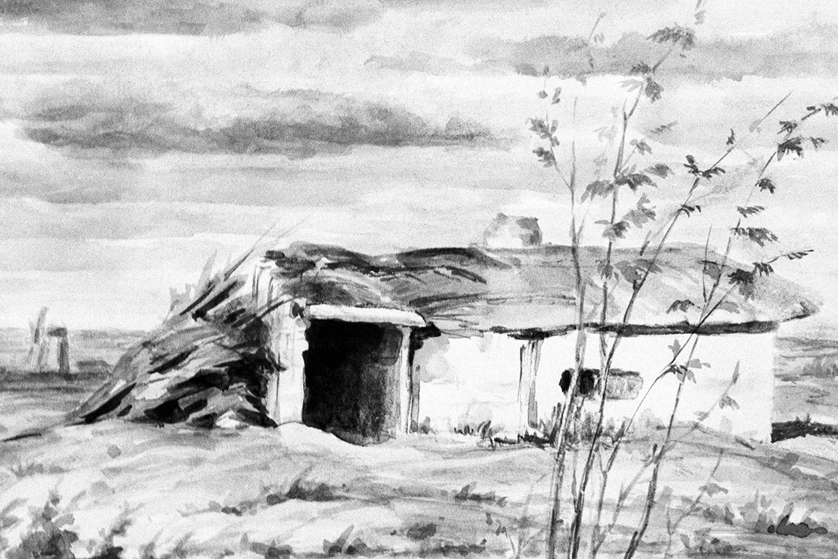 Москва. Картина "Лагерь" (художник Ирина Борхман, 1952 год).