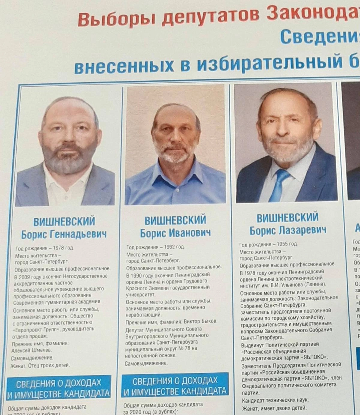 Избирательный плакат с тремя Борисами Вишневскими Фото: Борис Вишневский / Facebook