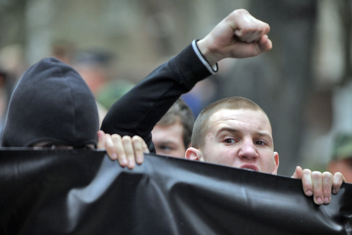 Демонстрации националистов в Москве.