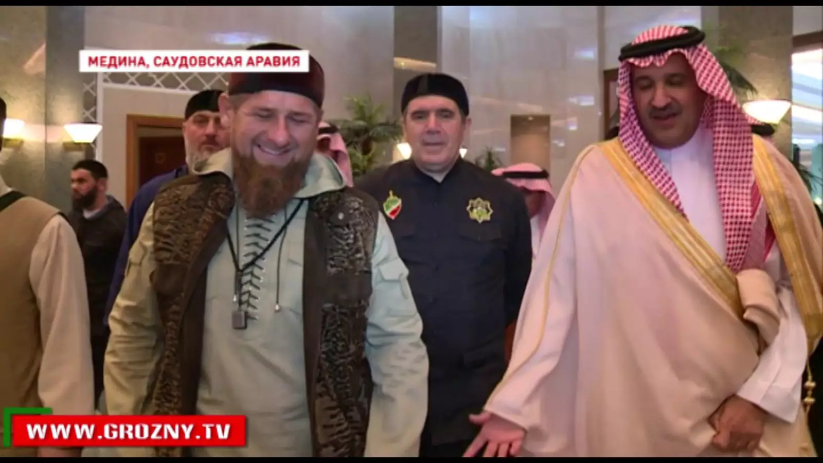 Визит Рамзана Кадырова в Саудовскую Аравию. Кадр телеканала Грозный.ТВ