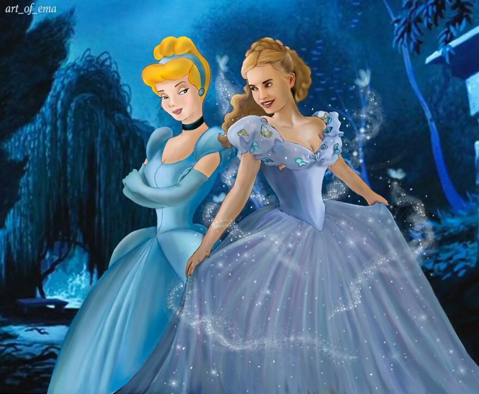 Золушка и Лили Джеймс. Золушка и Лили Джеймс.