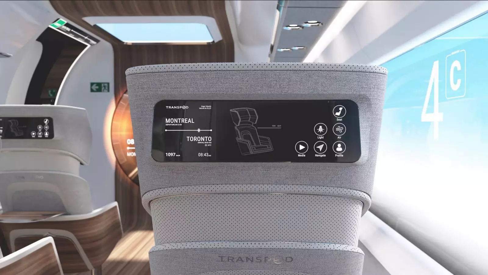 Внутренняя обстановка кабины TransPod. Внутренняя обстановка кабины TransPod.