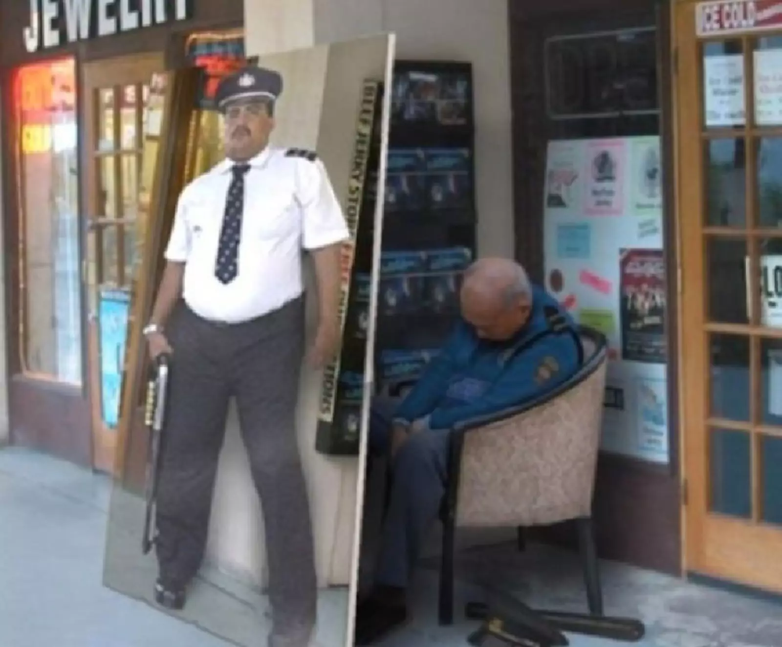 Охранник спит, а рабочее время идет. Охранник спит, а рабочее время идет.